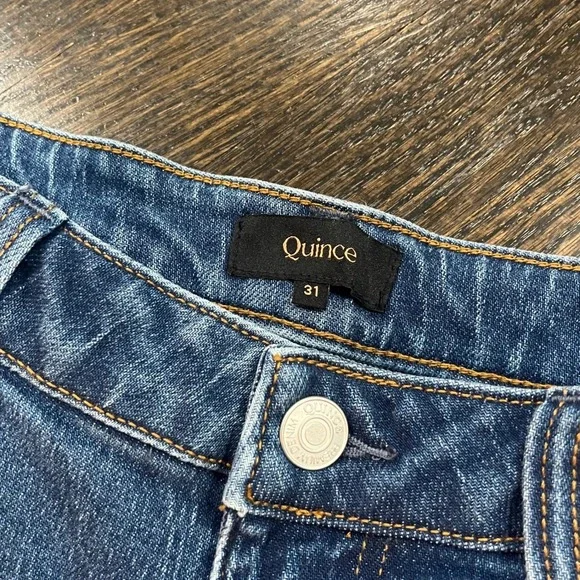 Quince Comfort Stretch Barrel Jeans Blue Organic High Rise Women's 31 32x28 - Picture 4 of 9